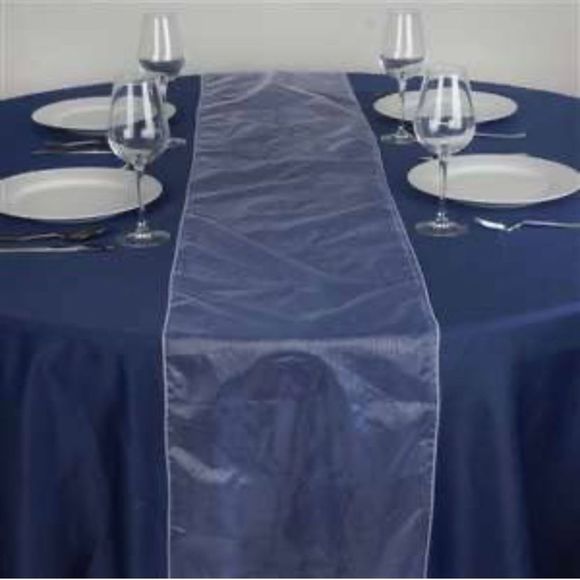 Organza Table Runners Set Of Five In White - Picture 1 of 9